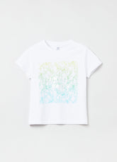 Ovs Cotton T-Shirt With Foil Print